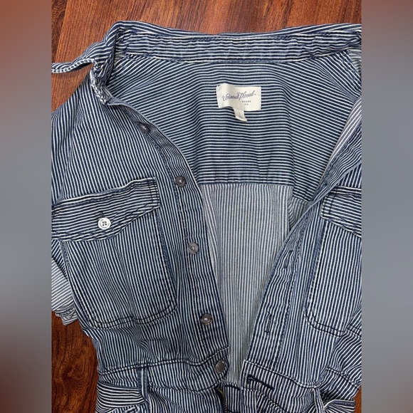 Universal Thread Navy and White Striped Romper - Picture 4 of 8